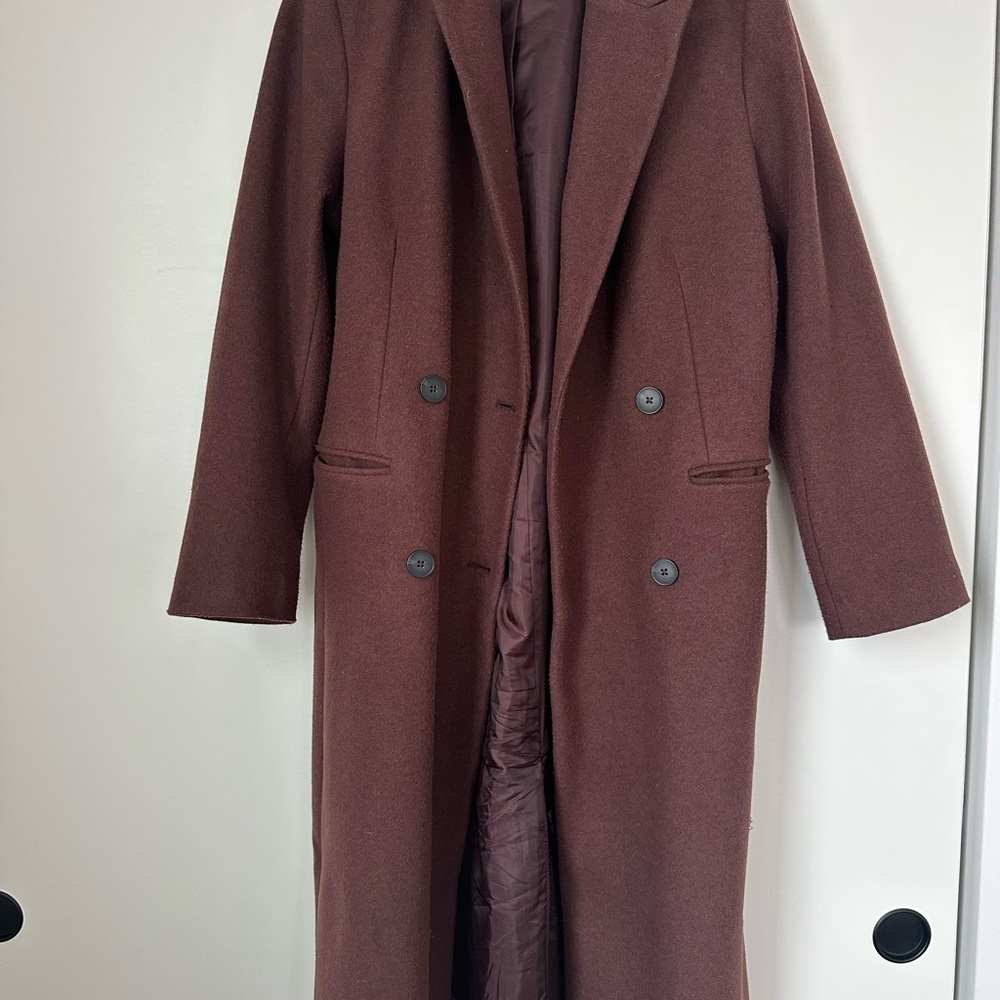 ASOS Double-Breasted Brown Trench Coat